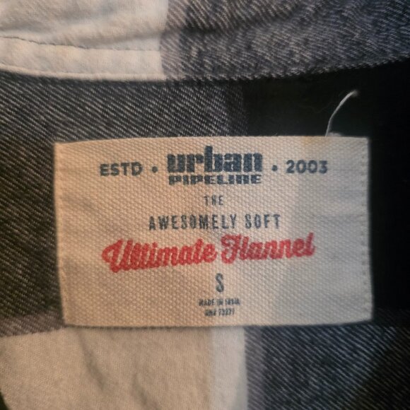urban pipeline Other - Urban Pipeline Ultimate Flannel Shirt Awesomely Soft Black & White Plaid Men's S